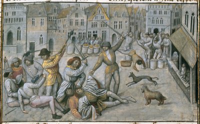 The Artevelde Family. Street Fighting in Ghent (detail) by Master of Mary of Burgundy